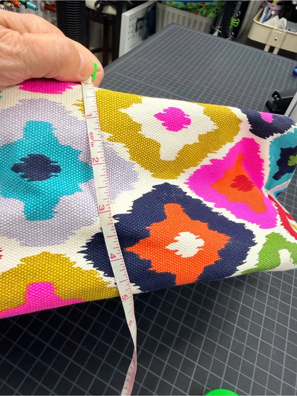 Vibrant Multi-Color Geometric Laptop Bag with Teal Handles Almost new